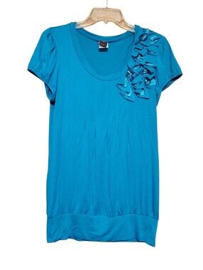 Wrapper Teal Cap Sleeved Top